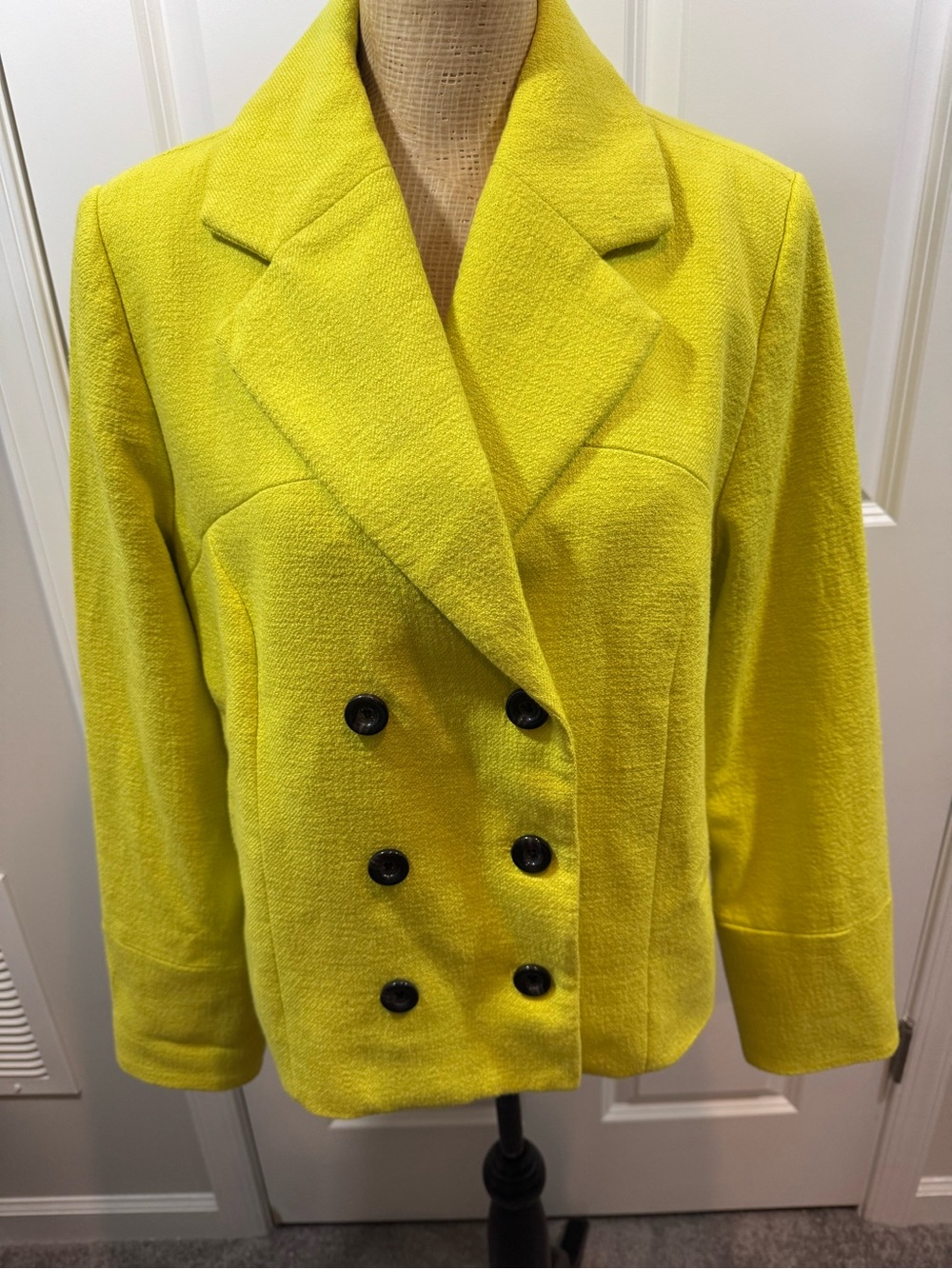 Maeve Anthropologie Bright Yellow Double-Breasted Women's Jacket L